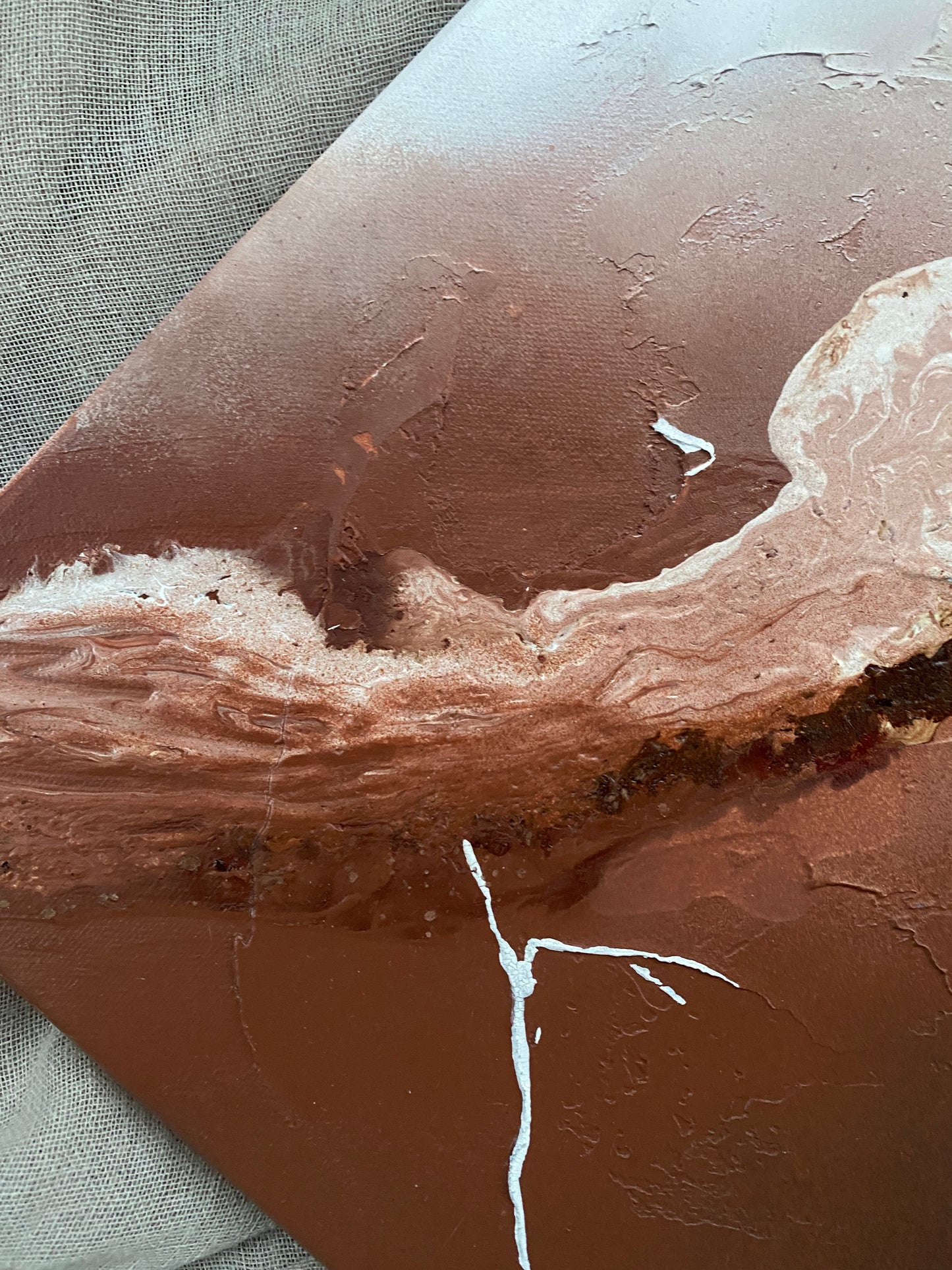 01 TIRAMISU | 40 x 40 cm | Textured Painting - Salty by Art